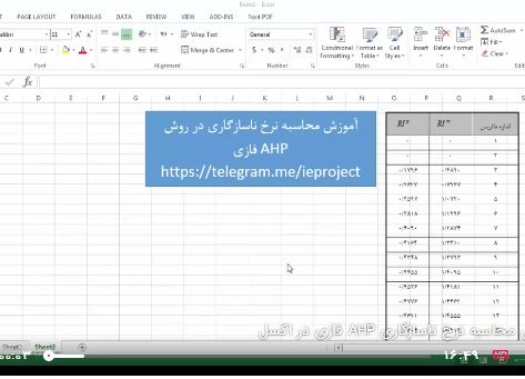 نرخ ناسازگاری AHP فازی در اکسل